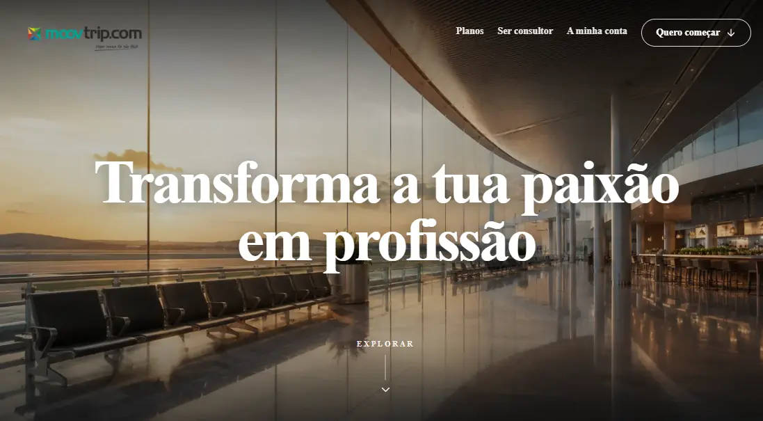 Pré-visualização do website Moovtrip Consultores
