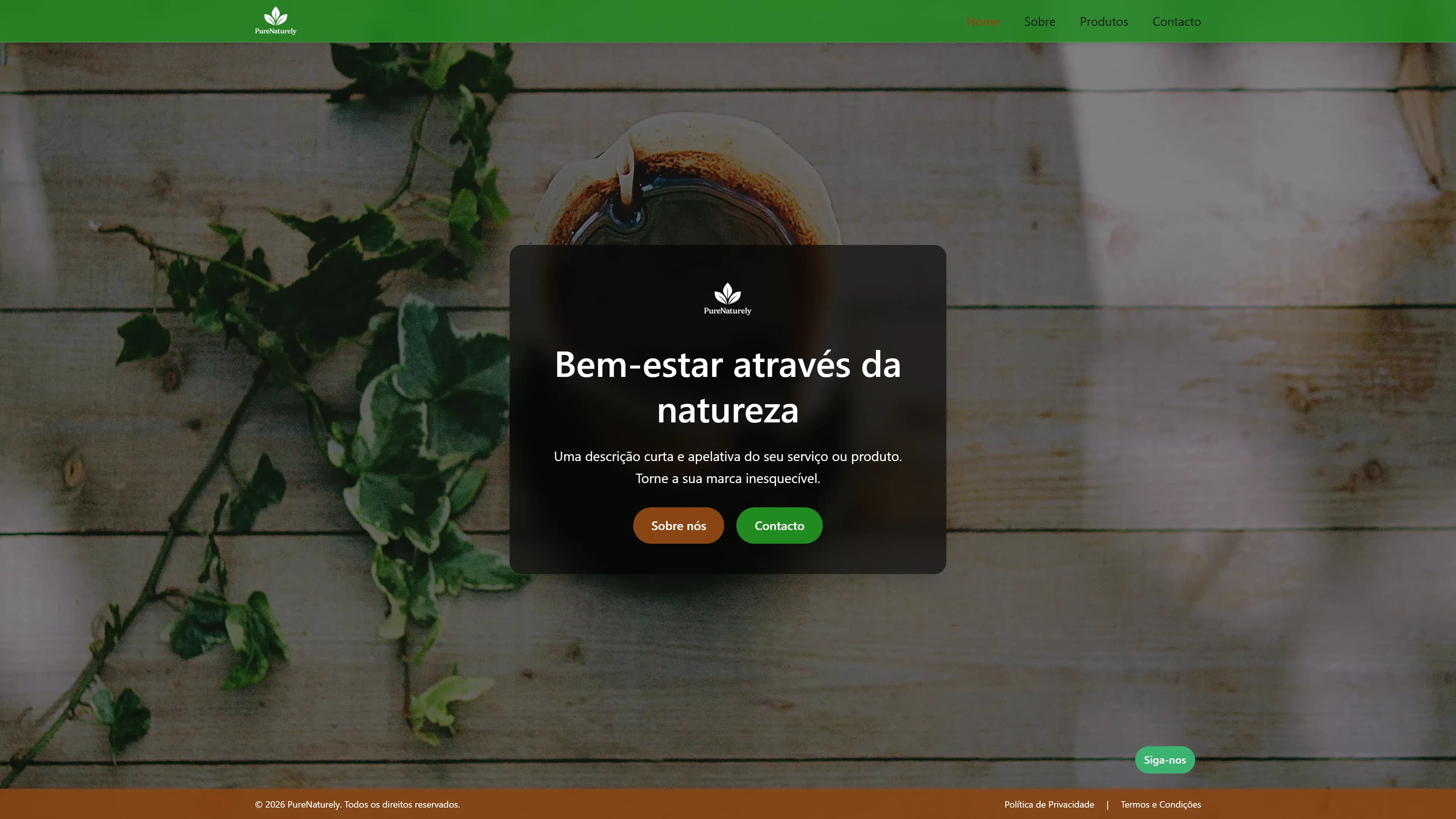 PureNaturely - Home Desktop
